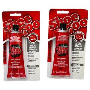 Shoe Goo Lot 2 Tubes Black Adhesive Glue 3.7oz Rubber Leather Vinyl Canvas New